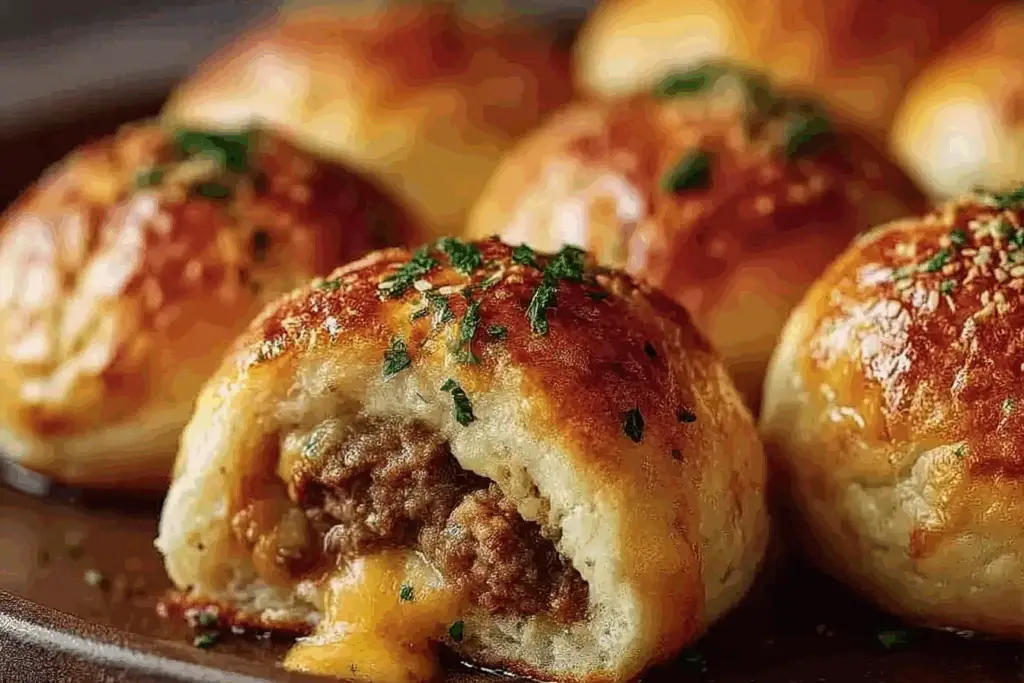 Garlic Parmesan Cheeseburger Bombs
