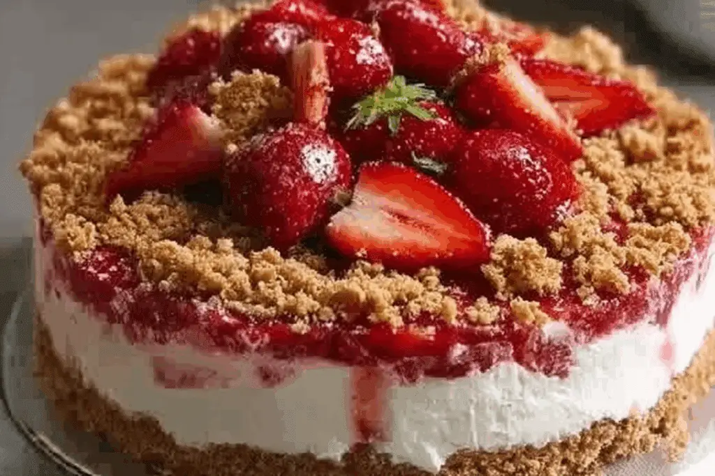 Berrylicious Strawberry Crunch Cheesecake
