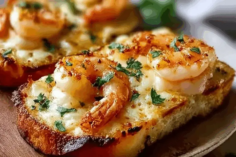 Cheesy Garlic Shrimp Bread