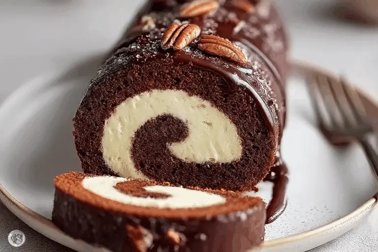 Chocolate Swiss Roll with Cream Filling