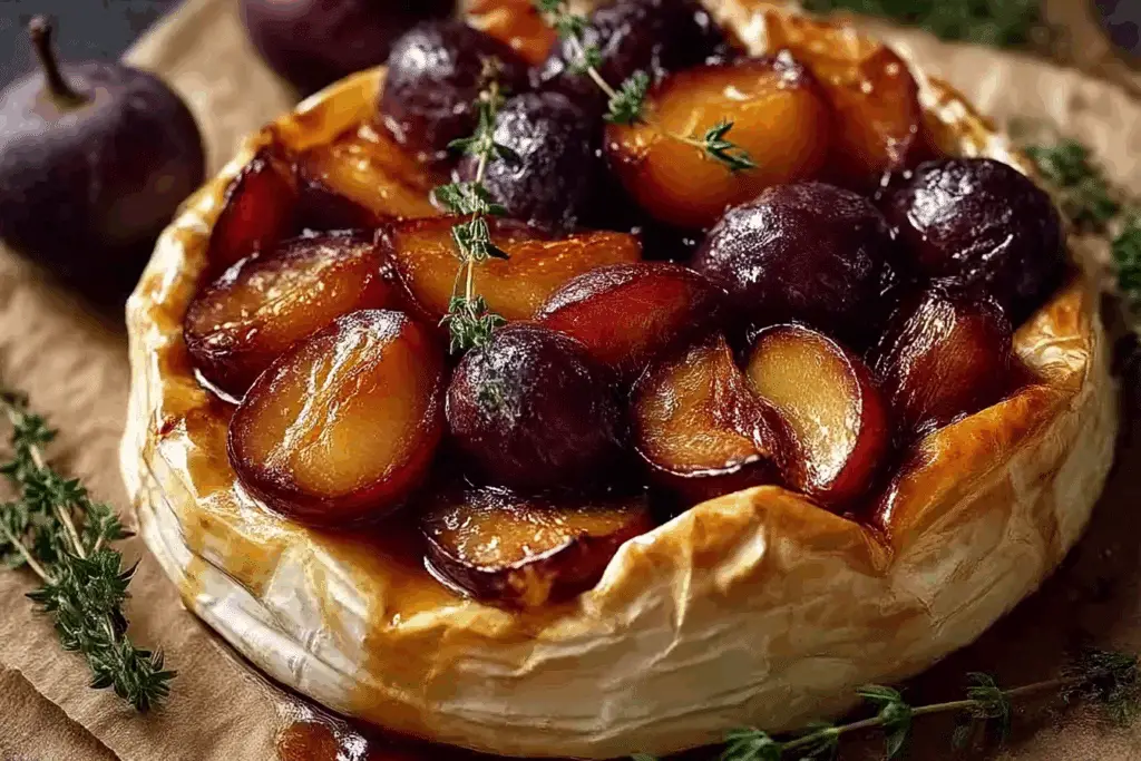 Baked Brie with Roasted Plums and Thyme