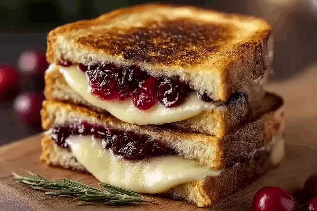 Cranberry Brie and Mozzarella Grilled Sandwich