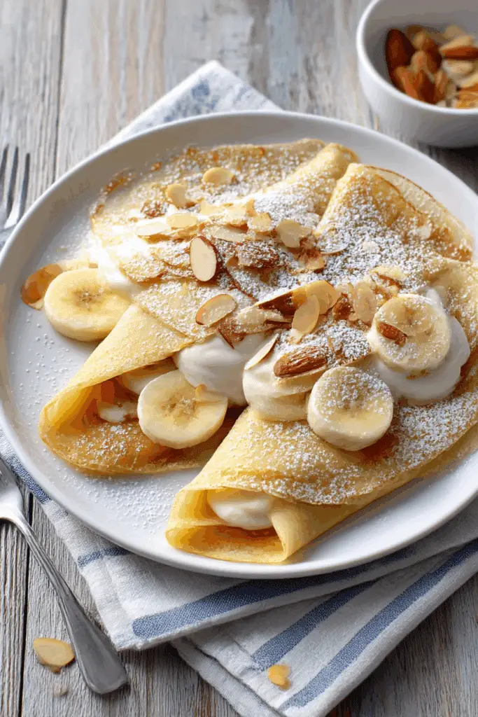 Creamy Banana Crepes