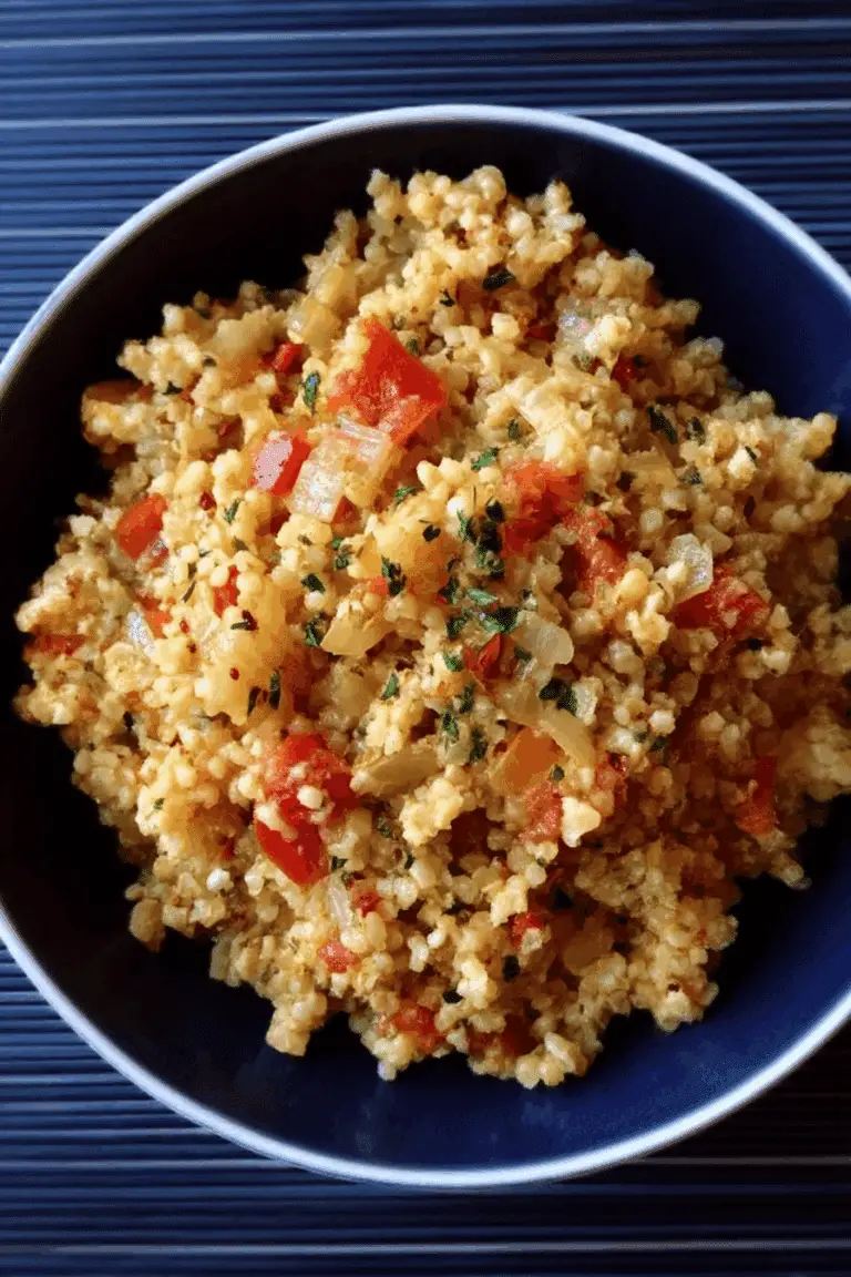 Bulgur Wheat with Tomato and Peppers