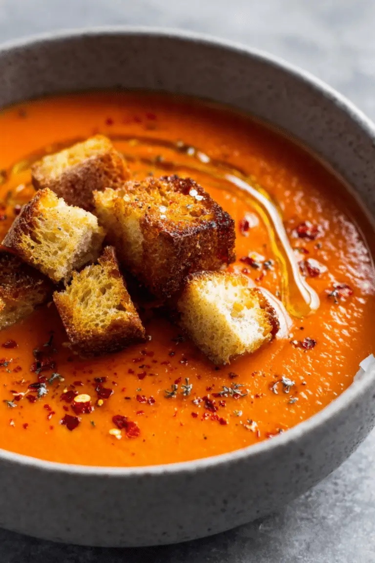 Sheet Pan Roasted Red Pepper Soup