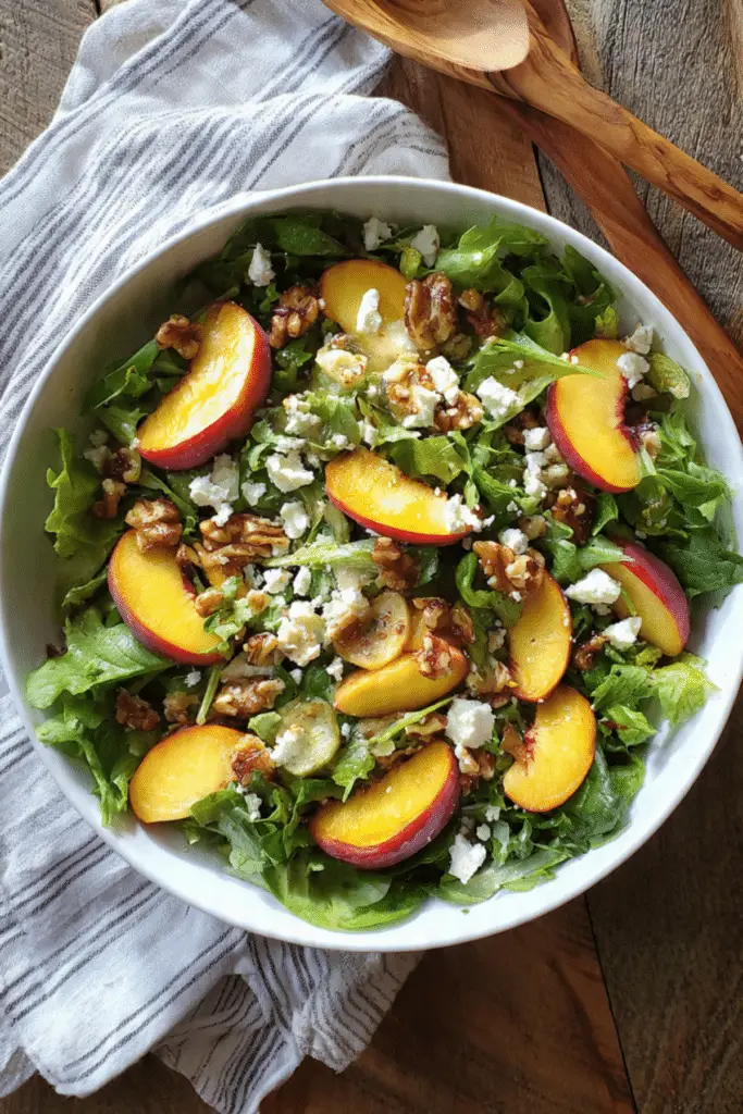 Fresh Peach & Walnut Salad
