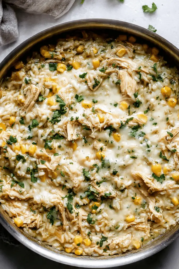 Salsa Verde Chicken and Rice Skillet