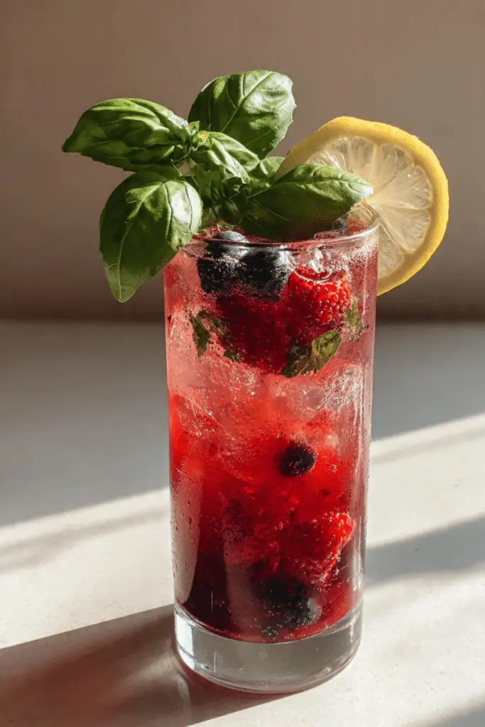 Berries and Basil Refreshing Drink