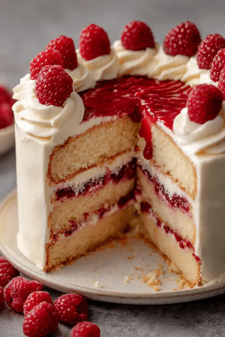 White Chocolate Raspberry Cake
