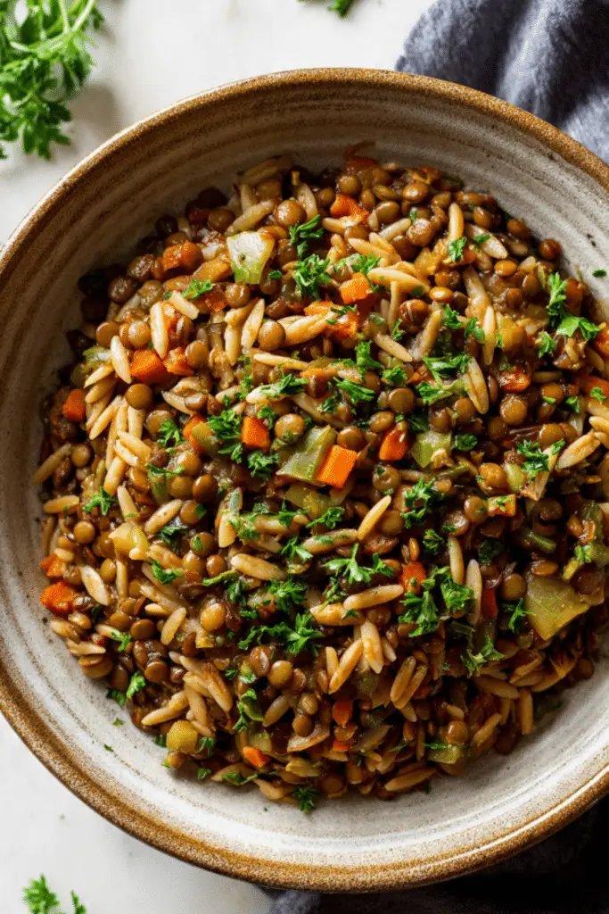 One-Pot Lentil Orzo