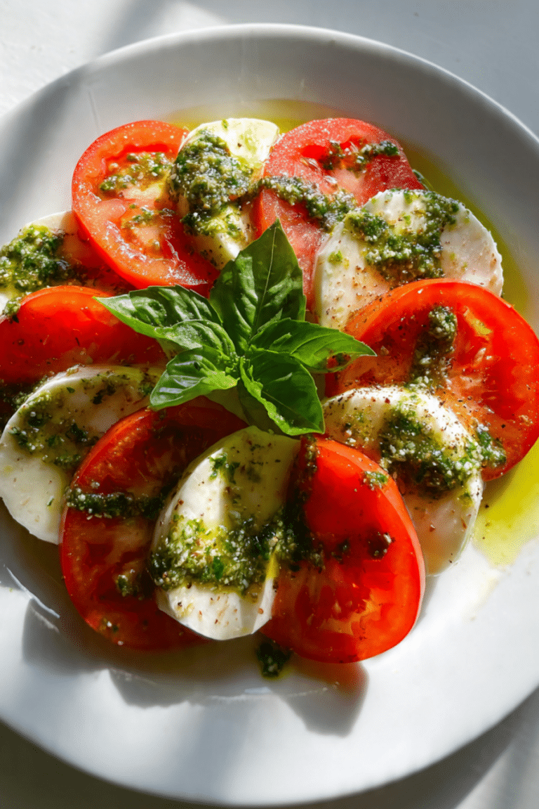 Caprese Salad with Pesto Drizzle