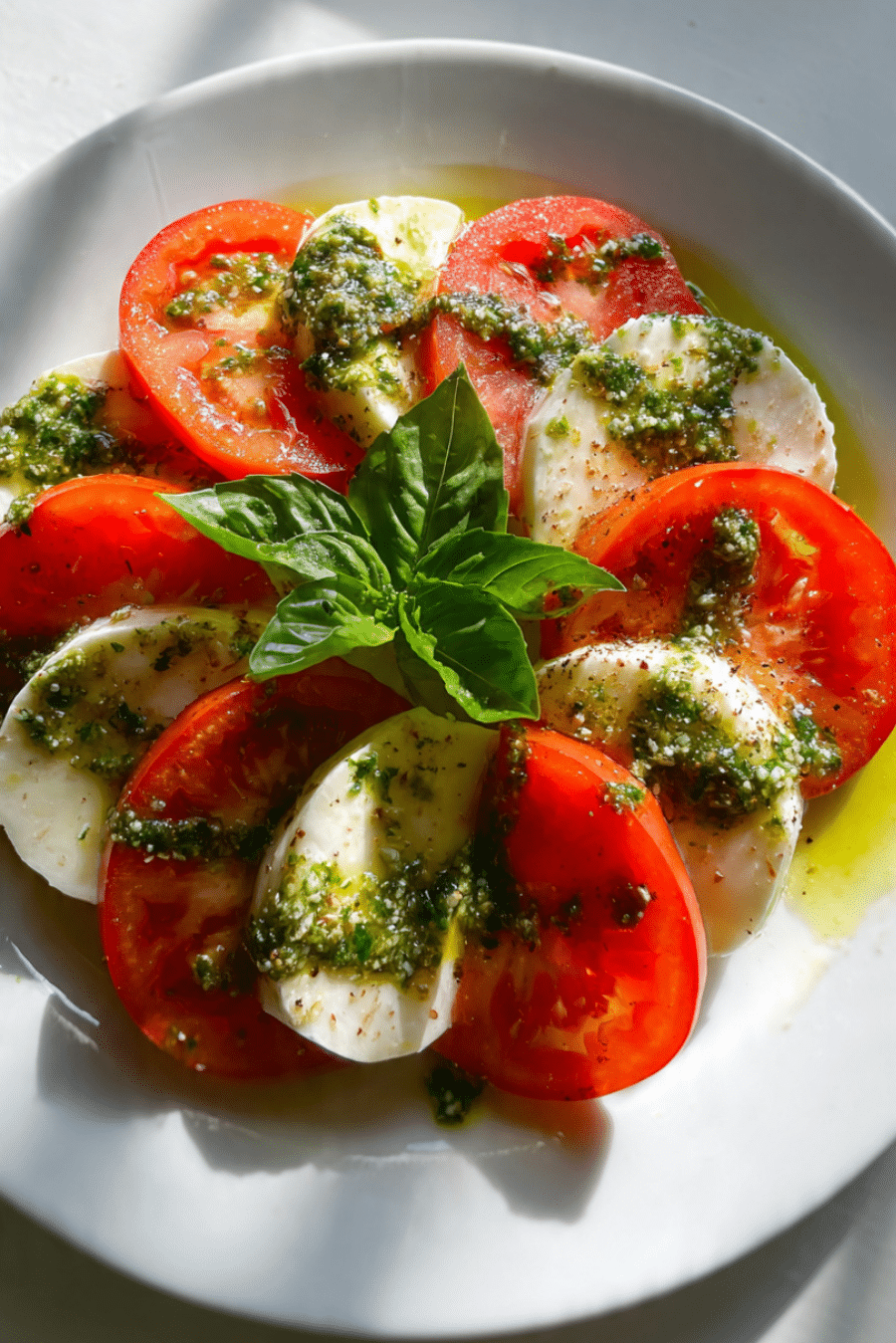 Caprese Salad with Pesto Drizzle
