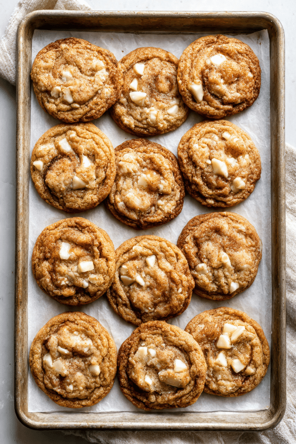 Cinnamon Swirl White Chocolate Cookies