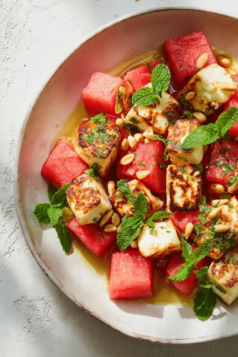 Watermelon, Mint & Halloumi Salad