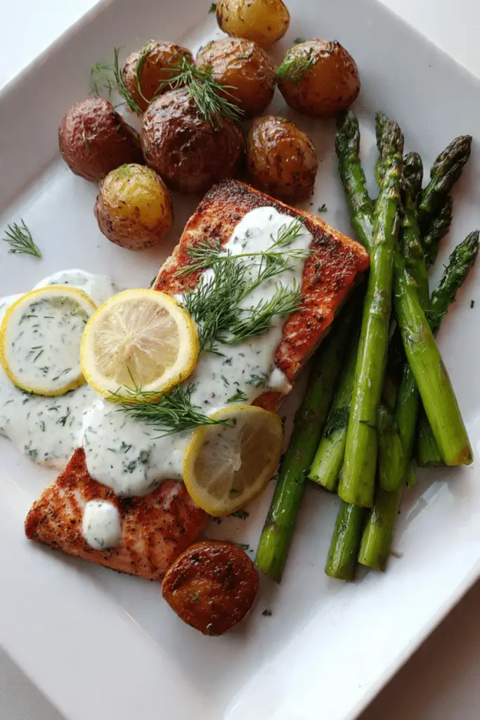 Salmon with Creamy Dill Sauce