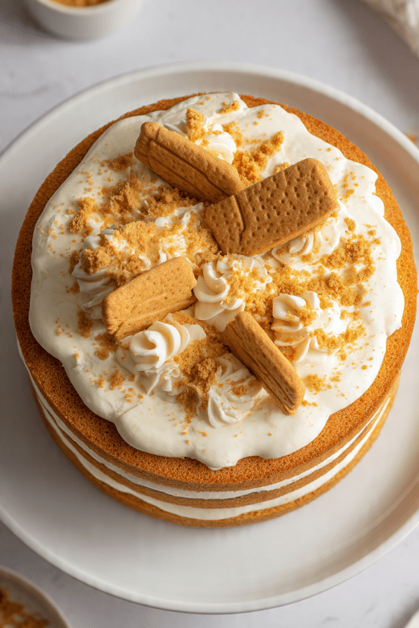 SPONGE CAKE WITH BISCOFF AND CREAM