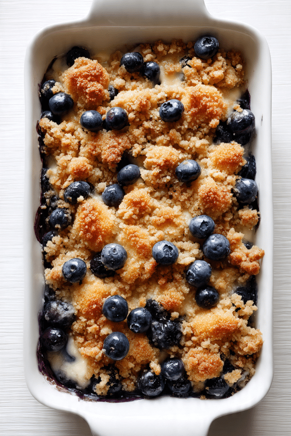Casserole with Blueberries and Streusel