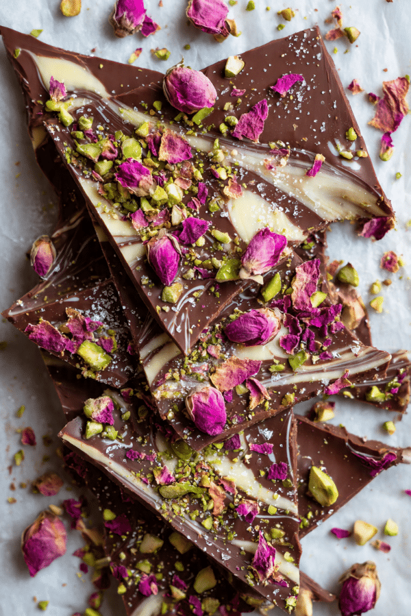 Floral Chocolate Bark (Rose & Pistachio)