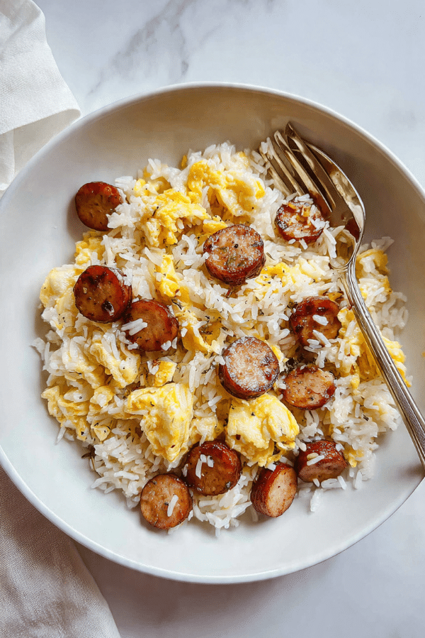 Rice Sausage And Eggs