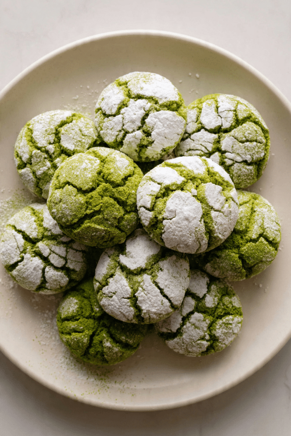Matcha Crinkle Cookies
