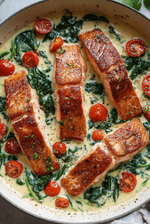 One Pan Creamy Salmon
