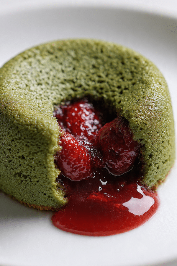 Strawberry Matcha Lava Cake