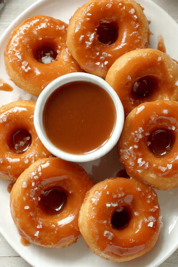 salted caramel-glazed donuts