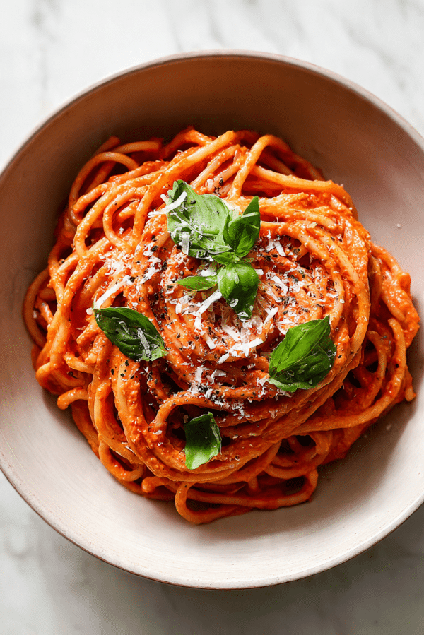 Creamy Red Pesto Spaghetti