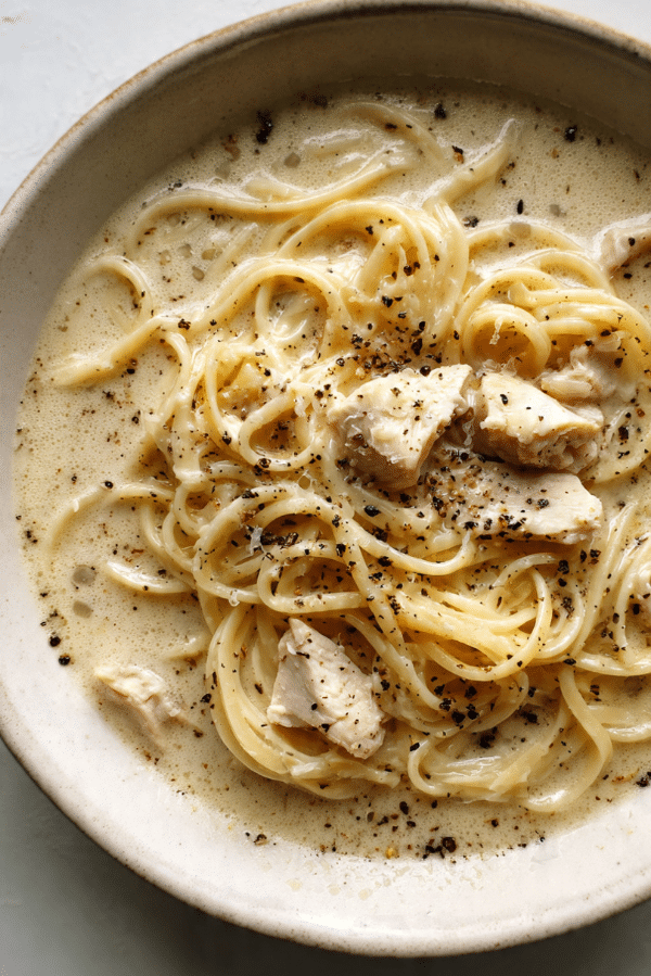 Cacio e Pepe Chicken Noodle Soup
