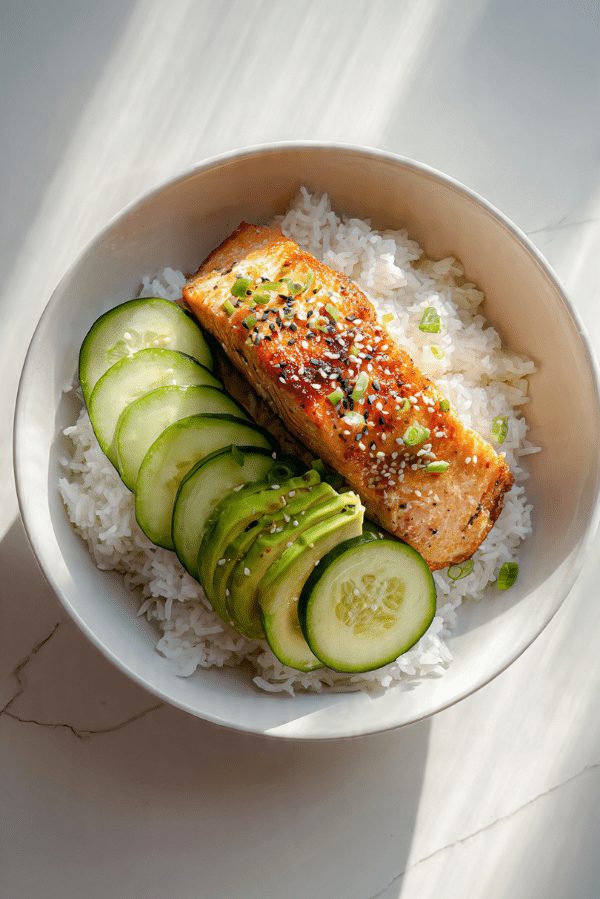 Air Fried Salmon and Rice